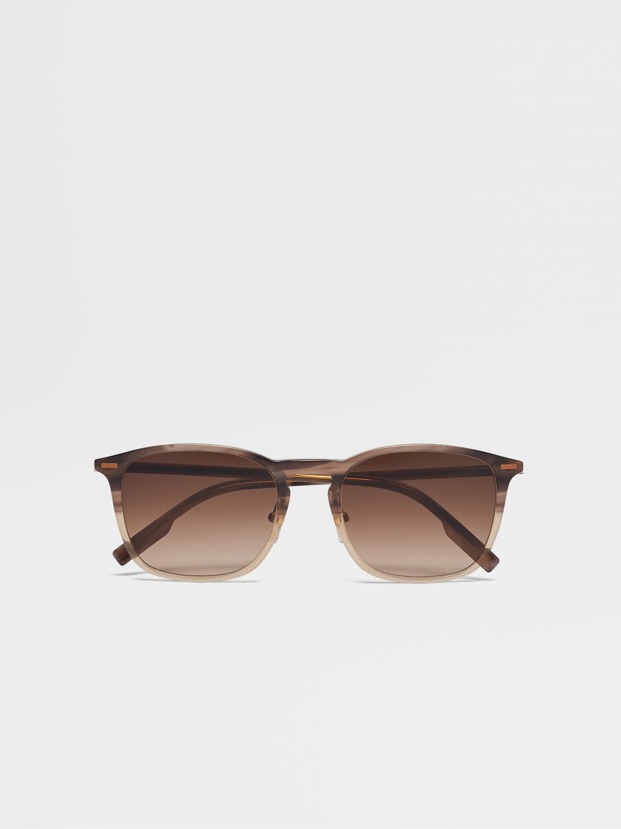 Striped Brown Gradient Opal Acetate Leggerissimo Sunglasses